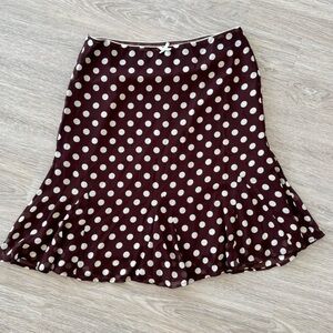 cider brown/cream polka dot skirt
